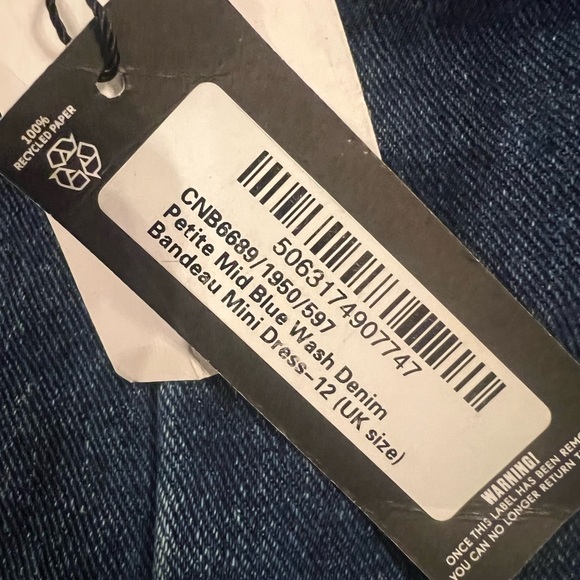 PRETTYLITTLETHING Denim Strapless Dress - Picture 4 of 4